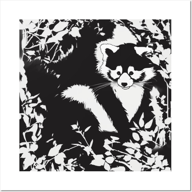 Red Pandas Shadow Silhouette Anime Style Collection No. 91 Wall Art by cornelliusy